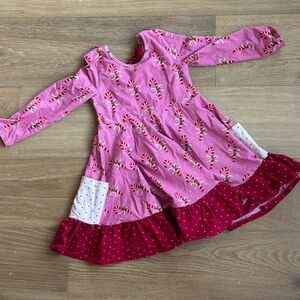 SweetHoney Pink and Red Kids Casual Dress